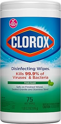 Lingettes désinfectantes clorox au parfum frais, lingettes multi-surfaces sans javellisant (75 lingettes)
