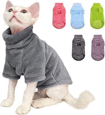 Pull à col rond pour chat schtroumpfette, pull d'hiver en polaire doux