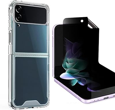 Coque de protection lucony z flip 3 pour samsung galaxy avec protecteur