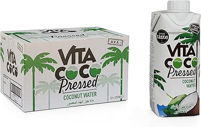 Eau de coco pressée vita coco, lot de 12, 330 ml, blanc