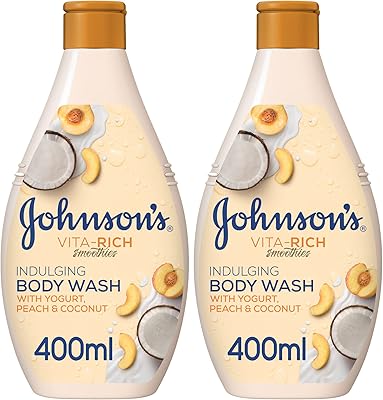 Nettoyant pour le corps johnson's vita rich, jus, yaourt, pêche et noix
