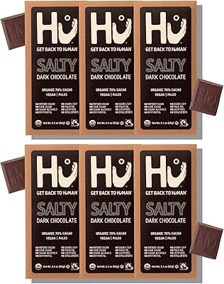 Barres de chocolat hu | paquet de 6 chocolats salés | naturel biologique