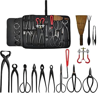 Ensemble d'outils pour bonsaï voilamart 14 pièces avec étui, ensemble de cisailles