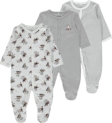 Combinaison de nuit unisexe pour bébé w/f (pack de 3) (pack de 3)