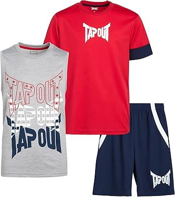 Ensemble short tapout pour garçons - t-shirt, débardeur et short de lutte (4-12)