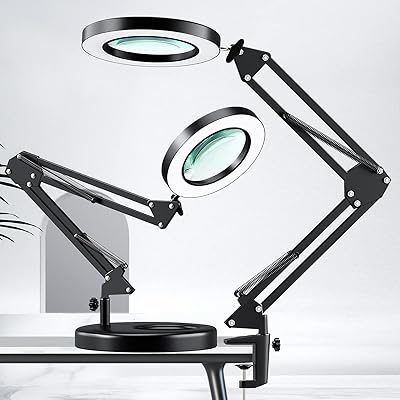 Loupe 10x avec lumière, 1800 lumens sans dégradé, 3 modes de couleur, lentille