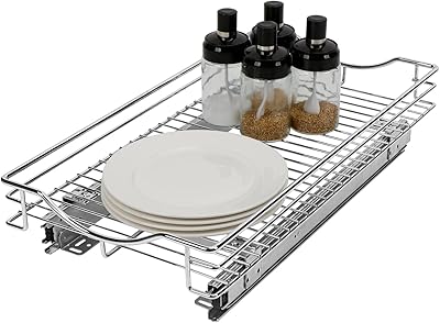 Organisateur de placard rétractable robuste sous armoire de cuisine seti 11" de large