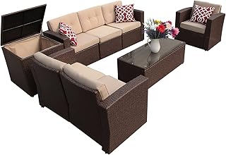 Ensemble de meubles de patio extérieur 8 pièces super patio, meubles sectionnels