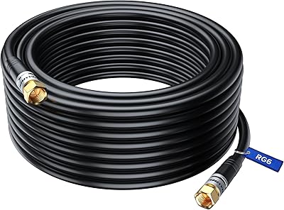 Câble coaxial triple blindage de 30 pieds - câble coaxial rg6, câble tv d'antenne numérique, câble satellite - fil de câble - avec connecteurs f plaqués or - noir, 30 pieds. Le discount haut de gamme, c'est possible avec Diaytar