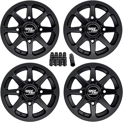 Rock trax rt102 lot de 4 roues de vtt 12" 4x110, 12x7, 5+2