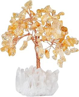Arbre de cristal de citrine mocitedecor, pierre de bonsaï à base de cristal