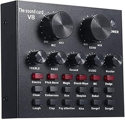 Carte son live multifonction mulugeta v8, interface audio usb intelligente réglable, carte son
