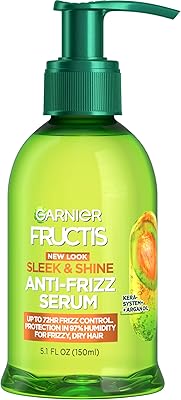 Garnier fructis sleek & shine sérum anti-frisottis, pour cheveux crépus, secs et ingérables