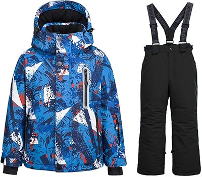 Combinaison de ski coupe-vent et imperméable pour garçon pour la neige et l'hiver