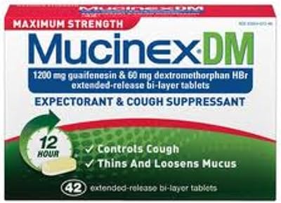 Comprimés antitussifs mucinex dm-42ea 1200 mg (paquet de 7)