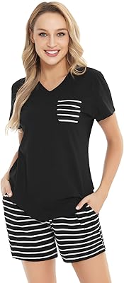 Pyjama d'été en coton pour femme arblove, haut et bas, ensemble pyjama doux