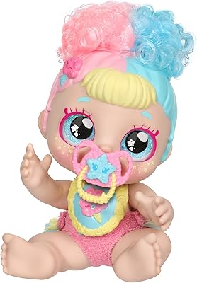 Poupée baby sister parfumée kindee kids pastel sweets avec 2 accessoires, 6,5 pouces