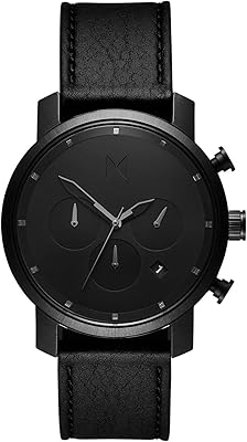 Montre à quartz analogique mvmt pour homme avec bracelet en cuir de veau