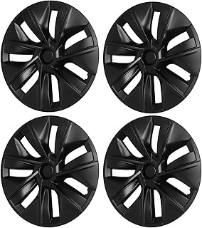 4 pièces d'enjoliveurs de roue de 19 pouces de couleur noir mat au
