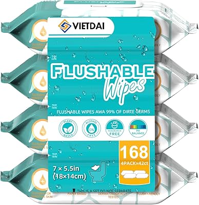 Lingettes humides flashables pour adultes, 168 pièces lingettes humides hygiéniques enrichies en aloe