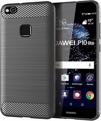 Coque huawei p10 lite en fibre de carbone brossée, motif de texture ultra