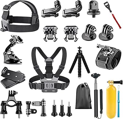 Kit d'accessoires pour caméra d'action 23 en 1 compatible avec gopro hero 11/10/9/8/7/6/5/4