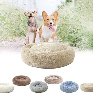 D&d lit rond en peluche en forme de beignet pour chien, confortable, apaisant