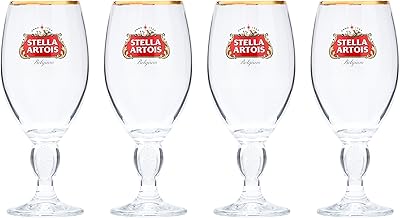 Ensemble de tasses en verre stella artois original 4 pièces 33