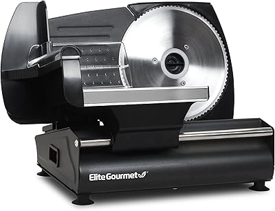 Trancheuse à viande en acier inoxydable elite gourmet emt-625b épaisseur réglable parfaite