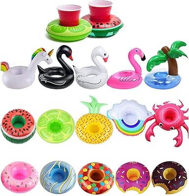 Washa 15 pièces porte-gobelet gonflable pour fête à la piscine, y compris