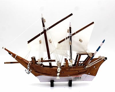 Fakihs teck bois fait main dubai dhow traditionnel 12,7 cm fabriqué en calicut-bm1713