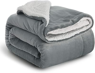 Couverture sherpa fabien simple double taille 160 x 220 cm, couverture polaire réversible