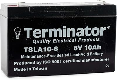 Batterie au plomb scellée terminator 6v-10a tsla 10-6 (taiwan)