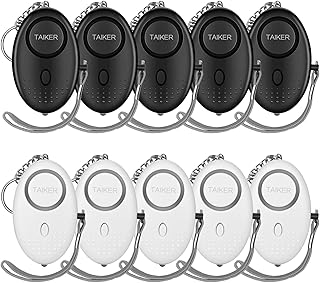 Alarme personnelle pour femmes, paquet de 10 porte-clés d'urgence et d'autodéfense 140 db