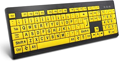 Clavier d'ordinateur boogii à gros caractères, clavier usb à contraste élevé avec lettres
