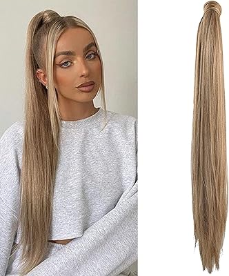 Extension de cheveux synthétiques siika 28 pouces avec pince queue de cheval
