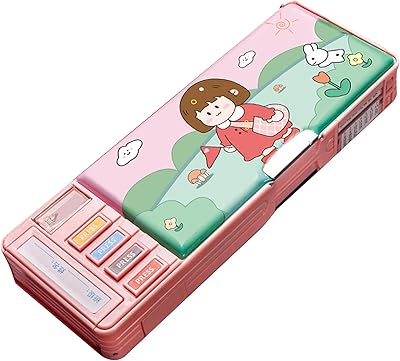 Trousse à crayons multifonctionnelle boîte avec 2 sections pour étudiants ensemble de papeterie