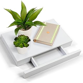 Étagère flottante avec tiroir, table flottante de chambre à coucher de 16 pouces