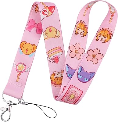 Cardcaptor sakura ccs manga anime 17,7 pouces corde de cou porte-clés porte-carte d'identité