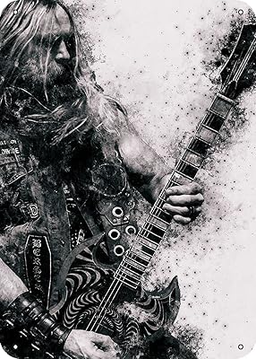Panneau en métal zack wylde line black label society, 8" x 12"