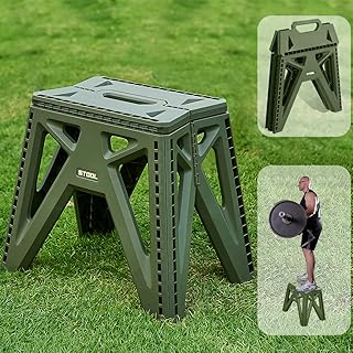 Chaise de camping pliante portable antidérapante en plastique pour adulte avec poignée