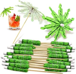 100 pièces cure-dents en papier parapluies tropicaux cocotier cure-dents en bambou décorations de cocktail faites à la main décor de fête hawaïenne vert. Shopping en ligne au Sénégal ? Pensez Diaytar !