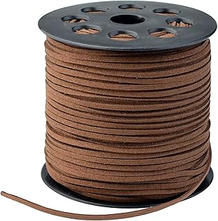 (3 mm, marron) - cordon de dentelle en faux suède marron de 3 mm x 100 mètres avec bobine pour la fabrication de bracelets, colliers, perles et objets artisanaux. Diaytar : L'intelligence commerciale au service du client