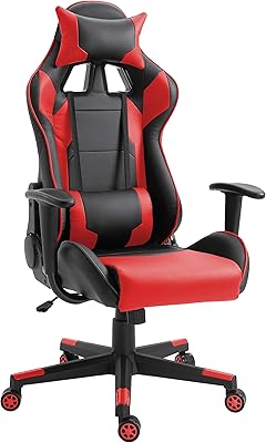 Chaise de jeu à dossier haut mahamai, chaise d'ordinateur en cuir pu, chaise