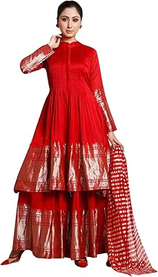 Kurti indien pour femme avec palazzo dupatta | tunique tissée en soie