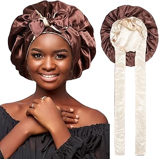 Bonnet en satin de soie pour femme, bonnet à cheveux bouclés pour dormir
