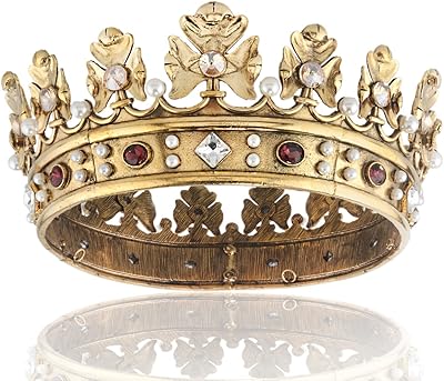 Couronne royale baroque pour hommes couronne de cheveux en métal