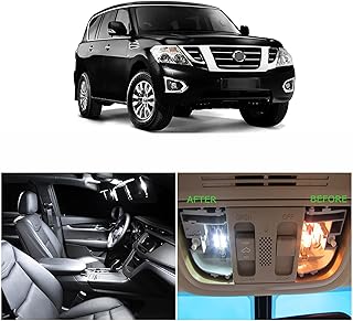 13 pièces accessoires de voiture canbus lumières intérieures led blanches, pour nissan patrol