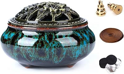 Brûleur d'encens en céramique lamdon avec porte-bâton d'encens + utilisation isolante pour encens