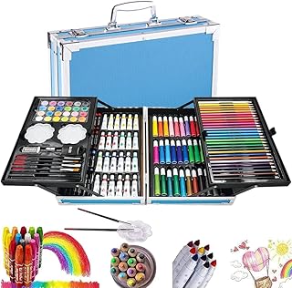 Coffret artistique alice de 145 pièces avec étui en aluminium portable, ensemble